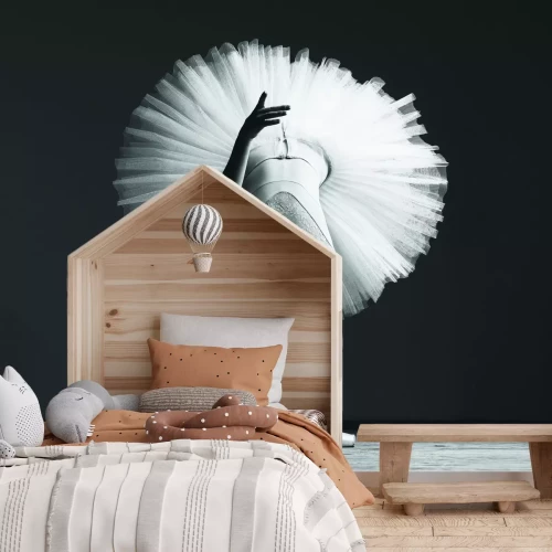 Fotobehang Een monochrome foto van een slanke, jonge ballerina.