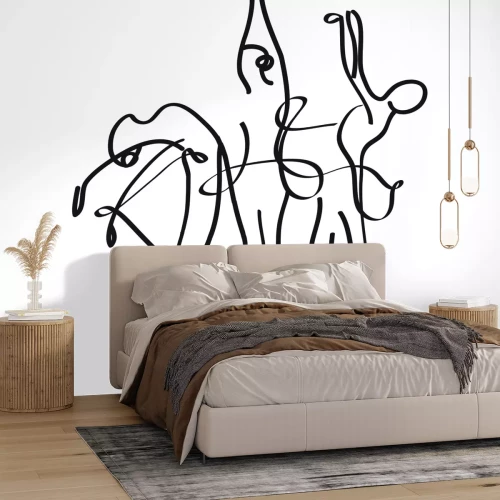 Fotobehang Lijnen die de silhouetten vormen van vrouwen die ballet dansen