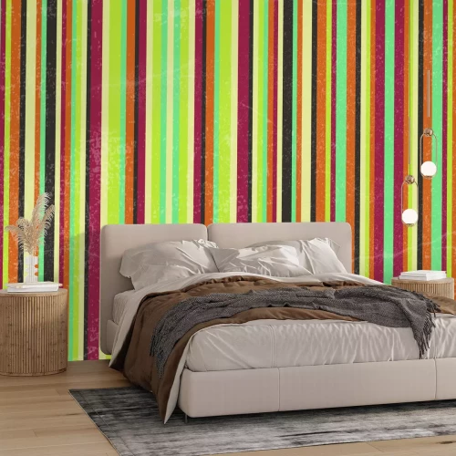 Fotobehang Veelkleurige retro strepen
