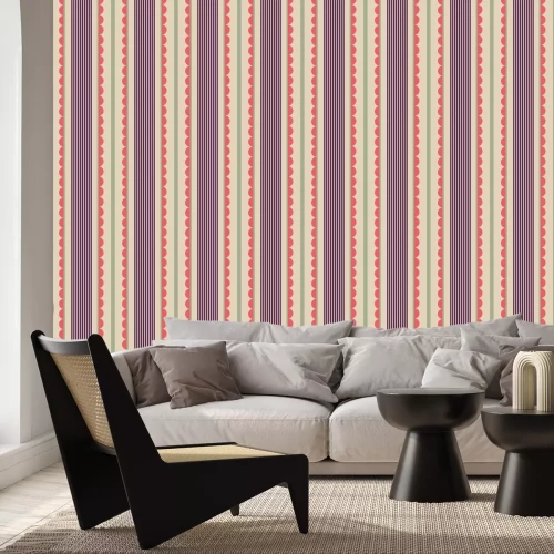 Fotobehang Stijlvolle verticale strepen met decoratieve golven