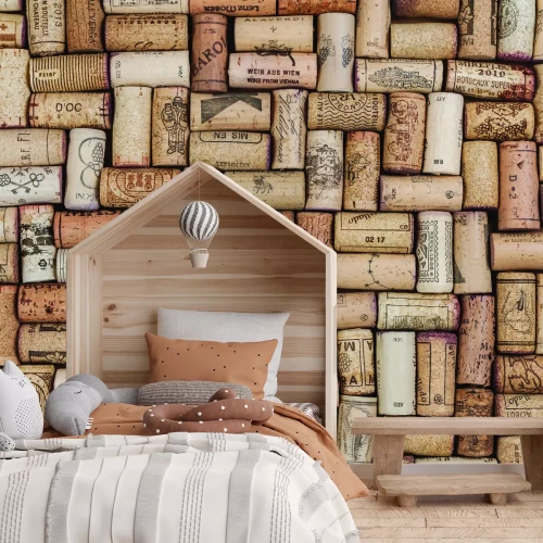 Fotobehang Patroon gemaakt van natuurlijke wijnkurken