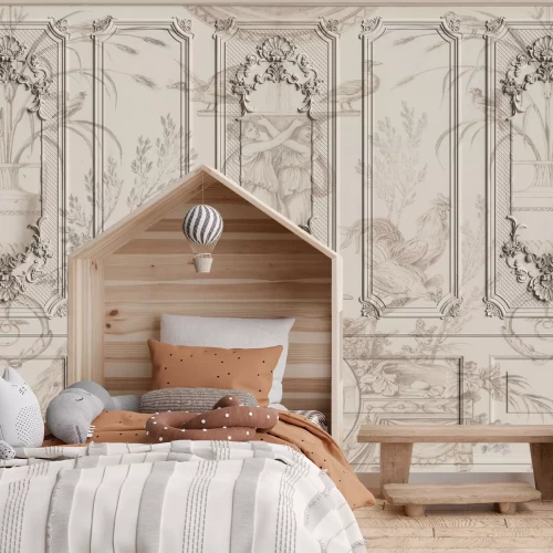 Fotobehang Rustiek stucwerk in beige