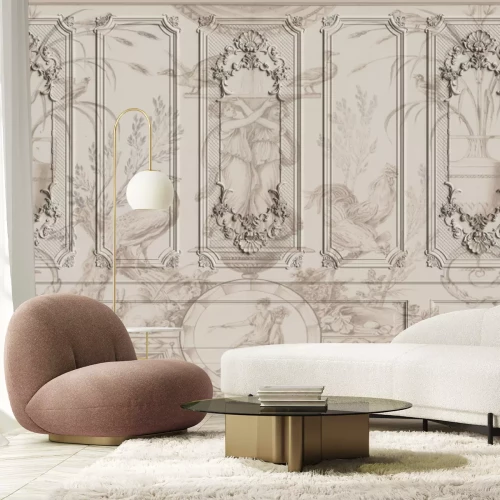 Fotobehang Rustiek stucwerk in beige