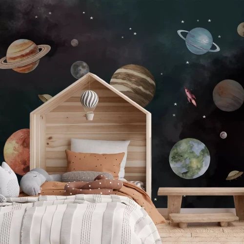 Fotobehang Planeten in de verre uithoeken van de Melkweg