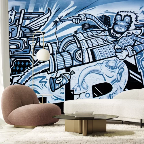 Fotobehang Graffiti met basketbalthema