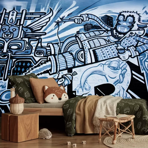 Fotobehang Graffiti met basketbalthema