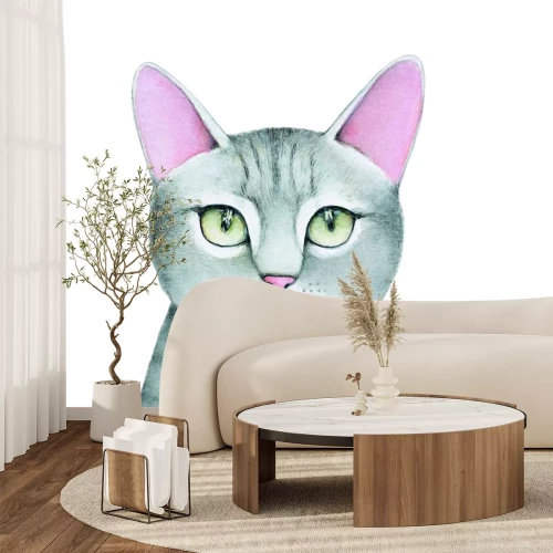 Fotobehang Een artistieke schets van een kat