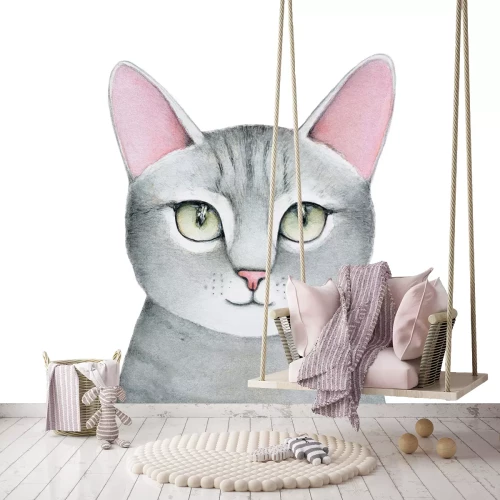 Fotobehang Een artistieke schets van een kat