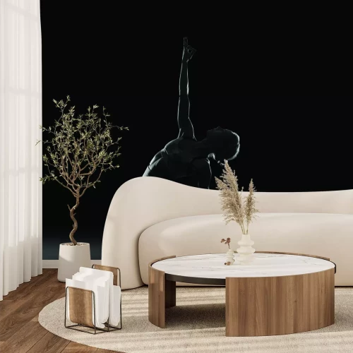 Fotobehang Artistieke zwart-witfoto van een turnster