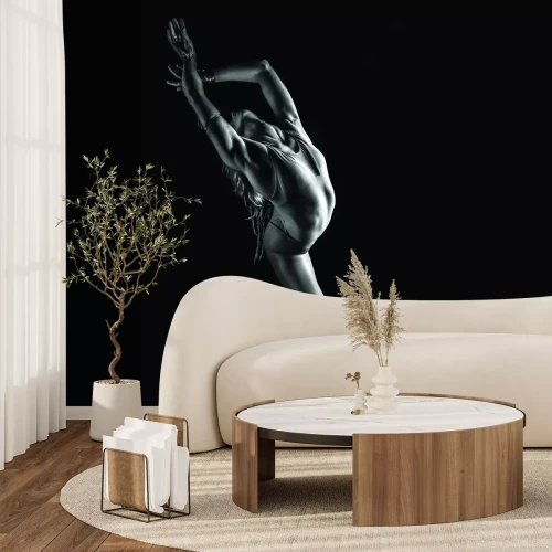 Fotobehang Een vrouw die danst in een spectaculaire split