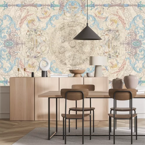 Fotobehang Imitatie van een elegant boho-stijl tapijt