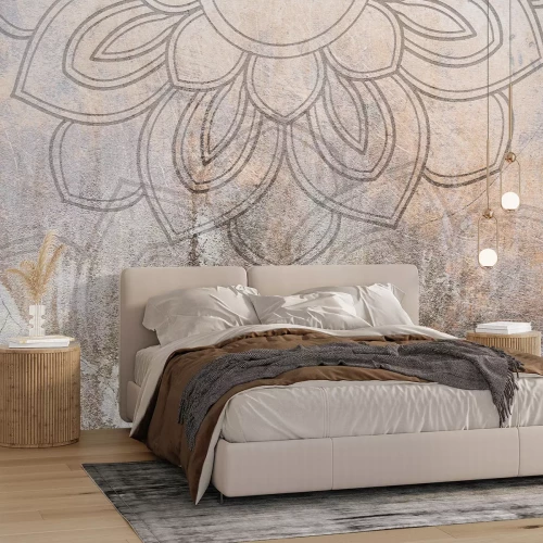 Fotobehang Bloemendetail op een achtergrond met decoratie