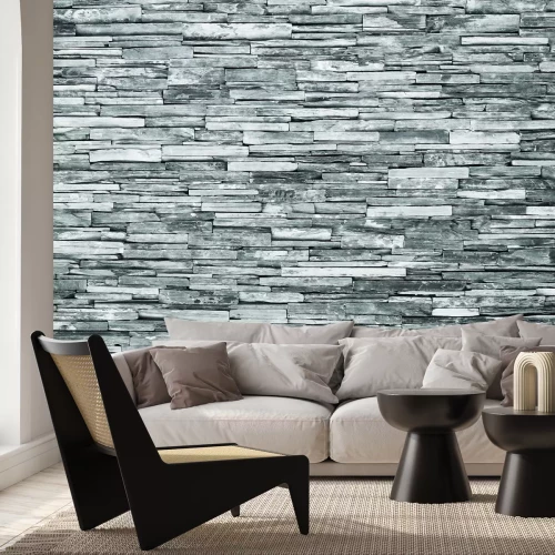 Fotobehang Grijze zandstenen muursteen