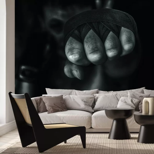 Fotobehang Bokser in een dynamische pose