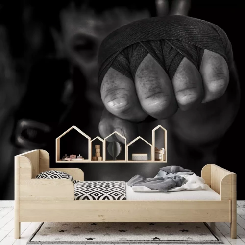 Fotobehang Bokser in een dynamische pose