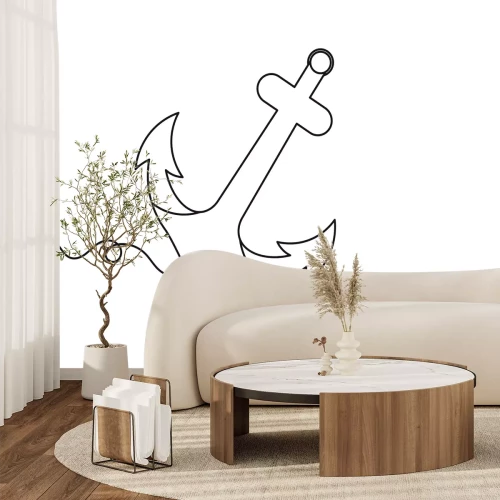 Fotobehang Minimalistische anker schets