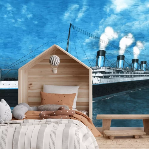 Fotobehang Een indrukwekkend cruiseschip op de golven