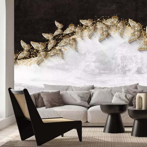 Fotobehang 3D gouden vlinders