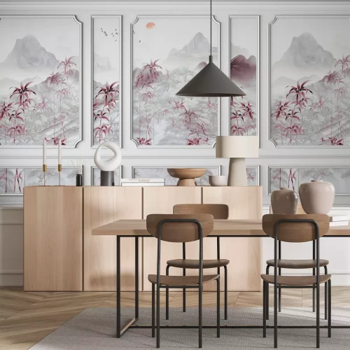 Fotobehang Chinees zonsonderganglandschap