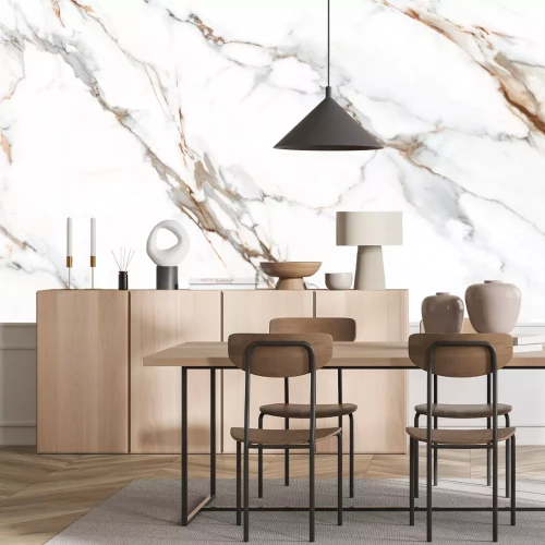 Fotobehang Steentextuur wit marmer