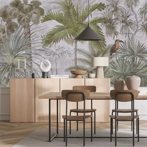 Fotobehang Laatste tropische jungle met exotische vogel