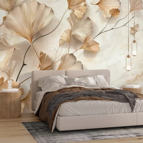 Fotobehang Abstracte Ginkgo-bladeren