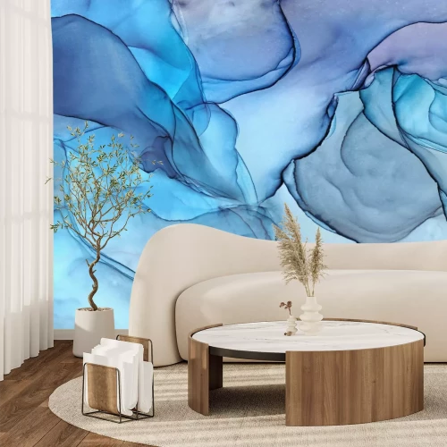 Fotobehang Abstract blauw marmerpatroon