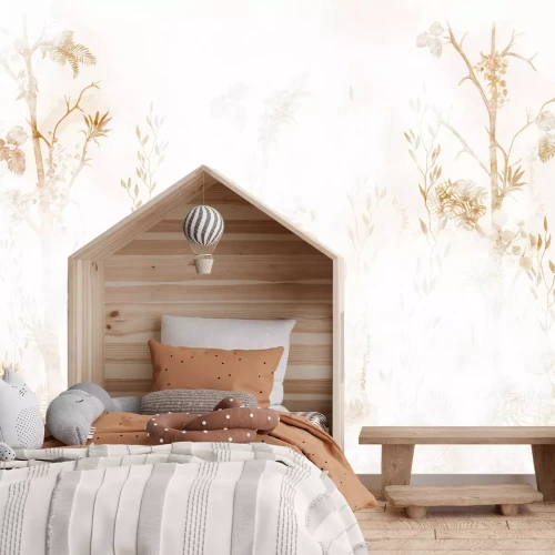 Fotobehang Tropisch bos in sepia mist