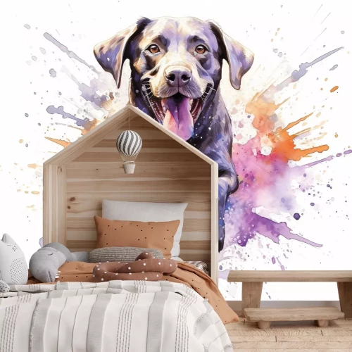 Fotobehang Modern patroon met een portret van een hond