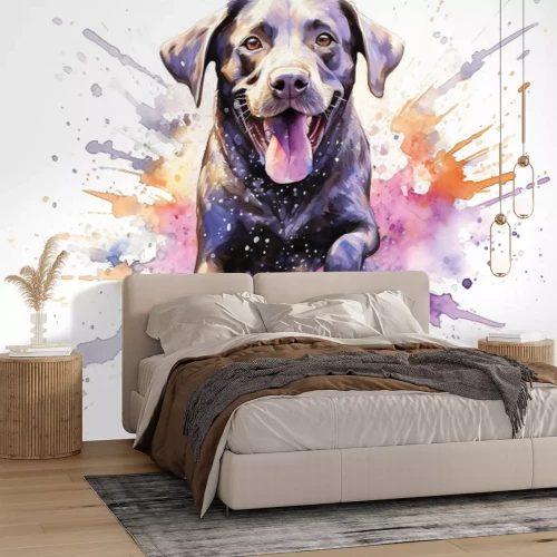 Fotobehang Modern patroon met een portret van een hond