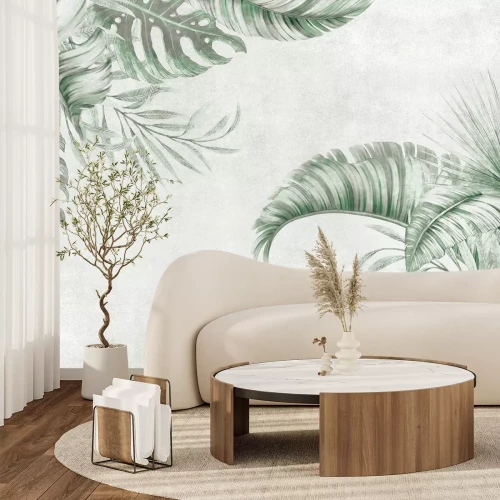 Fotobehang Palm- en monsterabladeren