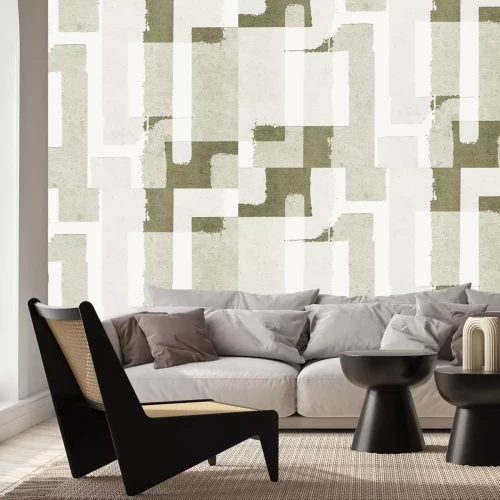 Fotobehang Beige en bruin geometrisch patroon