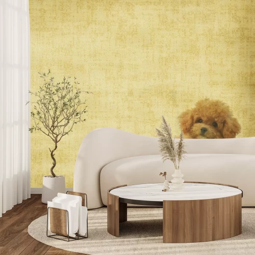 Fotobehang Poedel op een vintage textuurachtergrond