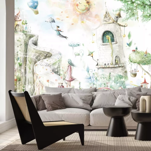 Fotobehang Een prinses opgesloten in een kasteeltoren