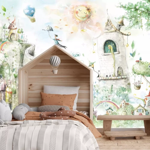 Fotobehang Een prinses opgesloten in een kasteeltoren