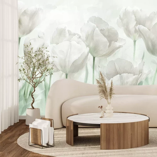 Fotobehang Abstract gekleurde tulpen