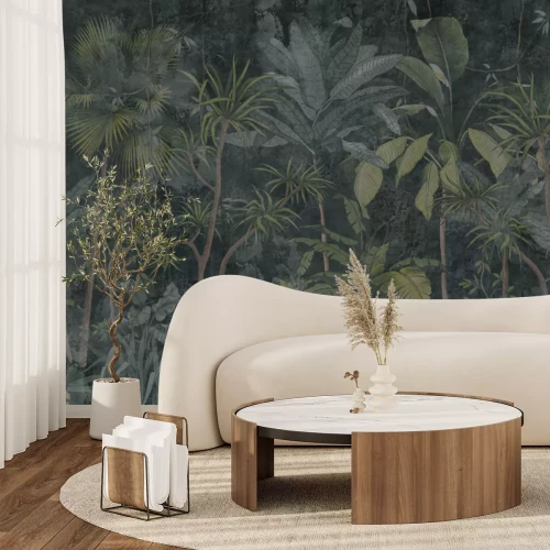 Fotobehang Tropische palmvegetatie in de jungle