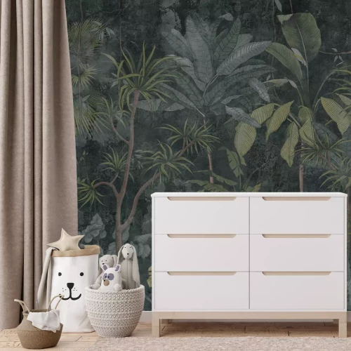 Fotobehang Tropische palmvegetatie in de jungle