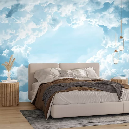 Fotobehang Wolken tegen de blauwe lucht