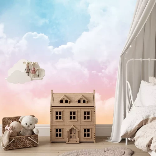 Fotobehang Kleurrijke wolken in een pastelkleurige lucht