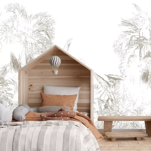 Fotobehang Artistiek landschap van een tropische jungle