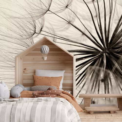 Fotobehang Paardenbloem close-up in vintage retro stijl