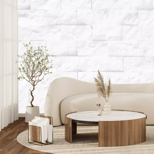 Fotobehang Witte bakstenen muur