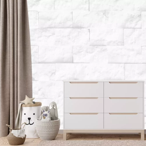 Fotobehang Witte bakstenen muur