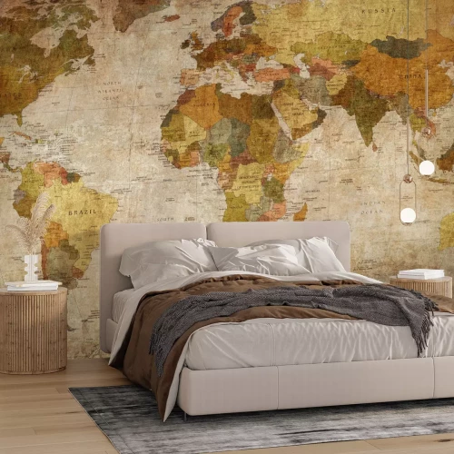 Fotobehang Oude wereldkaart