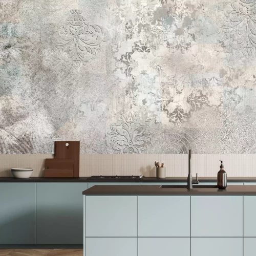 Fotobehang Ornamenten op een betonnen achtergrond, industrieel patroon