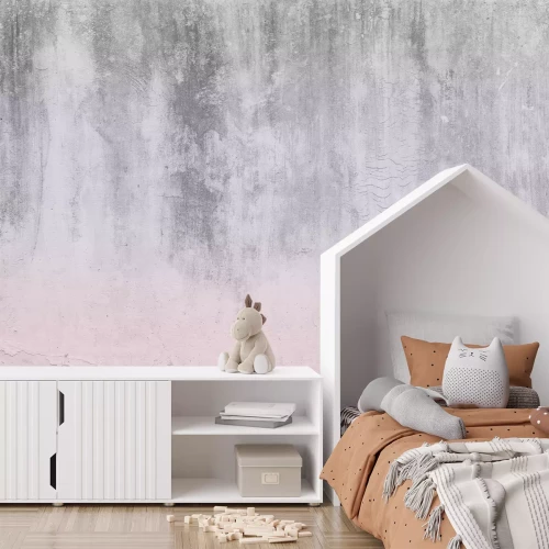 Fotobehang Grijze en roze betontextuur