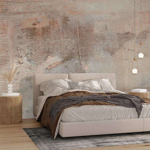 Fotobehang Betonnen textuur met slijtage, ruw loft-effect