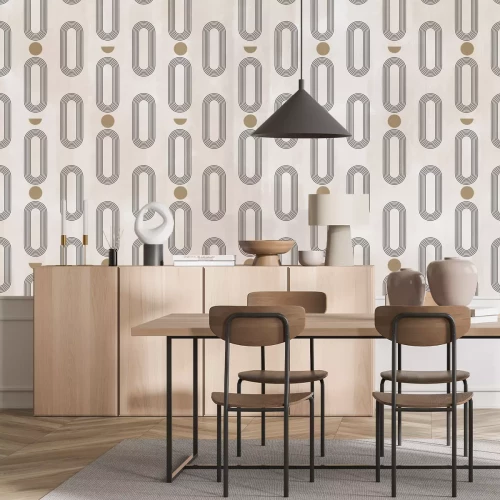 Fotobehang Geometrische vormen op een getextureerde beige achtergrond