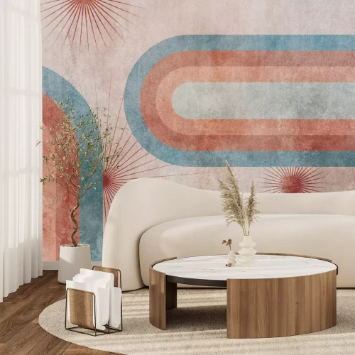 Fotobehang Geometrisch patroon op een betonnen achtergrond